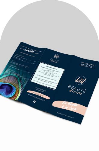 création de flyer avec tarif pour institut de beauté